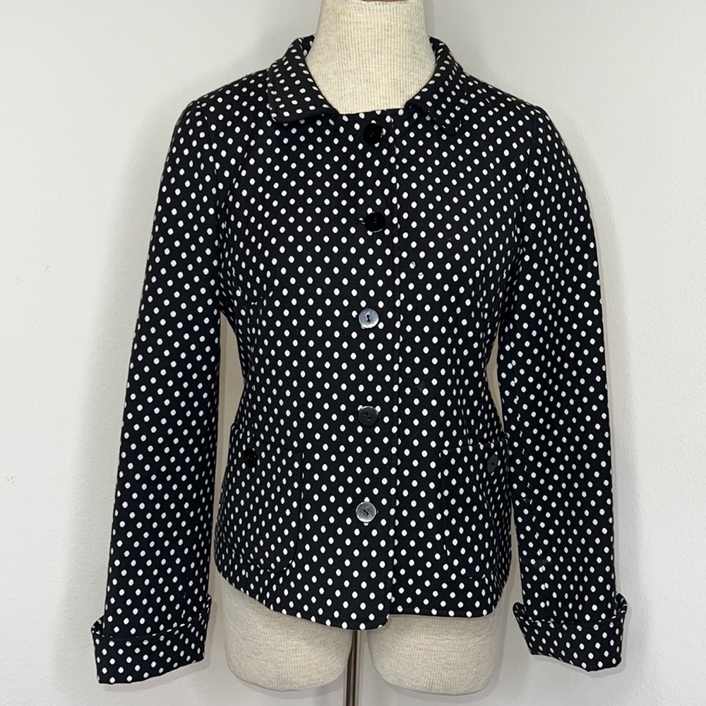 🔹 Nina Mclemore Polka Dot Shirt Jacket